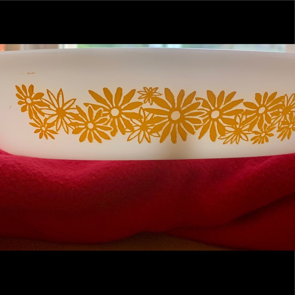 Vintage Divided Dish with Yellow Flowers